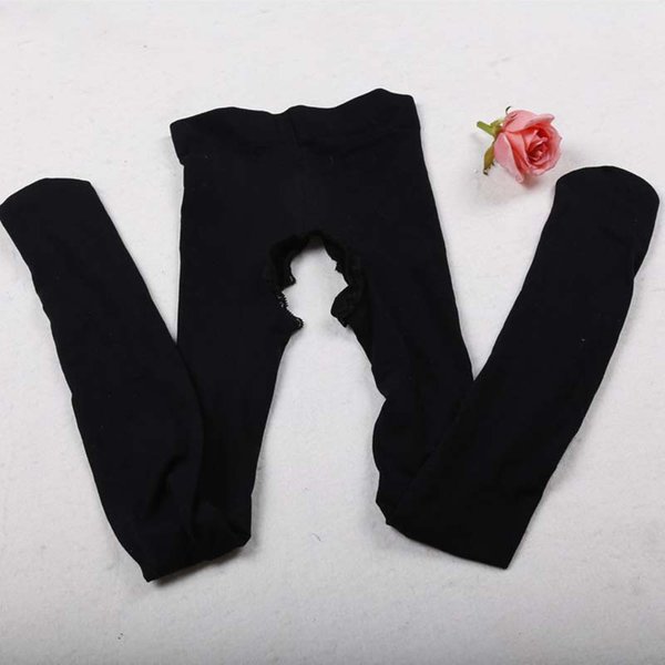 LenceríA EróTica Sexy Talla Grande Medias Sin Entrepierna Mujer 10 Terciopelo Negro Blanco Medias De Rejilla Abiertas En La Entrepierna Medias Femeninas Fits 40Kgs To 60Kgs Gray-image