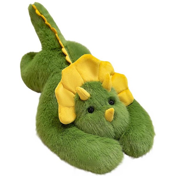 45/65 Cm Zielony Triceratops LeżąCy KreskóWkowe ZwierząTko Poduszka MięKki Dinozaur Dino Pluszowa Zabawka Przyjaciel Do Spania Prezent 45Cm-image