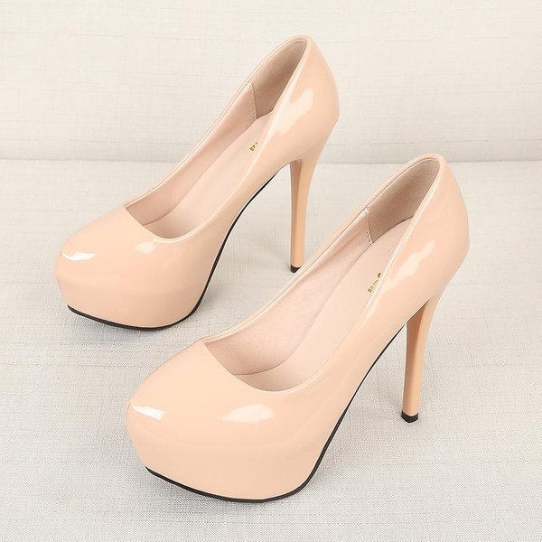 Wiosenna Moda Nowe Wodoodporne Platformy SandałY Na Szpilce Super Wysokie Obcasy Buty śLubne Casual Klub Nocny Wybieg Buty Damskie 36 Beige-image