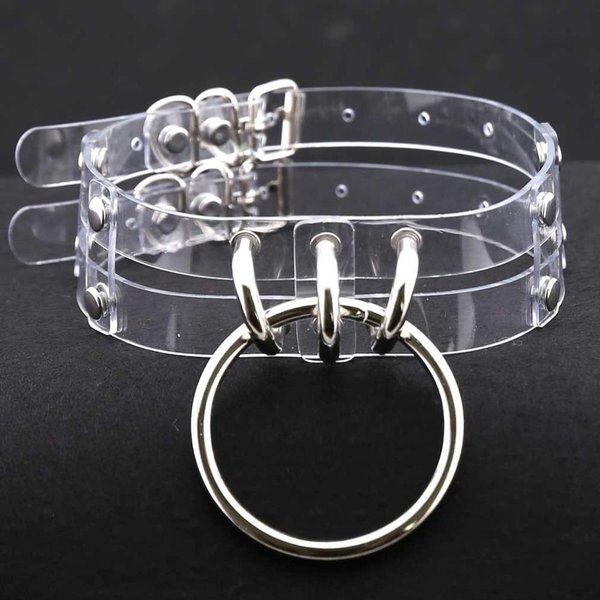 Gargantilla Punk Collar GóTico Correas Transparentes Grandes Choker Mujeres NiñAs Moderno Rock Sexy Harajuku Emo JoyeríA GóTica Gray-image