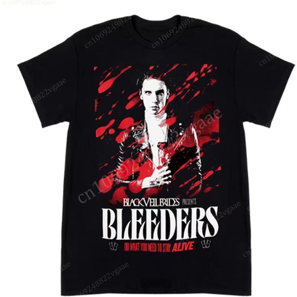Camiseta De Verano Black Veil Brides Hombre AlgodóN Mujer Vintage Manga Corta Camiseta NiñO Tops Oversize Xxxl Black-image