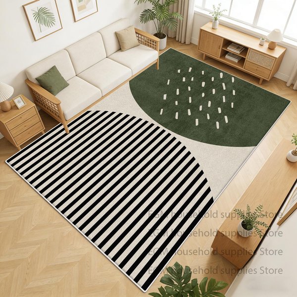 Nowoczesny Luksusowy Dywan Prosta Dekoracja Salonu DużY Dywan AntypośLizgowy Sypialnia Biuro PokóJ Dzienny KróTki Welur Mata PodłOgowa Zmywalna 1.9X2.9Ft(60X90Cm)-image