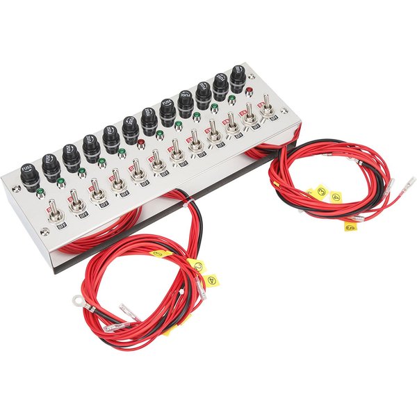 Panel De Interruptores Basculantes De 12 Posiciones DC 12‑24V Montaje En Salpicadero Panel De Interruptores De Palanca ON Off Para Coches De Carreras Camiones Yates Barcos-image
