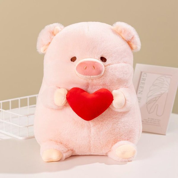 DíA De San ValentíN CorazóN De Amor Cerdo Suave Peluche Juguetes Abrazo CorazóN Cerdo Rosa Animal CojíN Peluches MuñEca Regalo De San ValentíN 20Cm-image