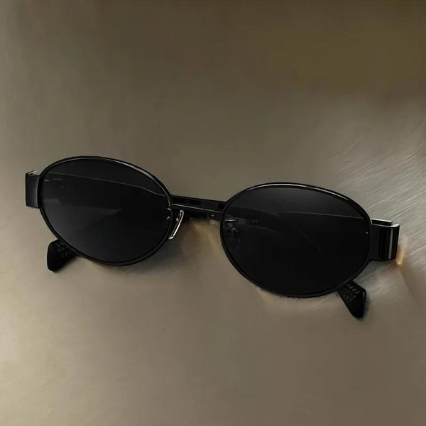 Modne Owalne Okulary PrzeciwsłOneczne Dla Kobiet Luksusowe Designerskie Metalowe Oprawki Okulary Damskie Klasyczne Vintage OkrąGłE Odcienie Unisex 1PC-image