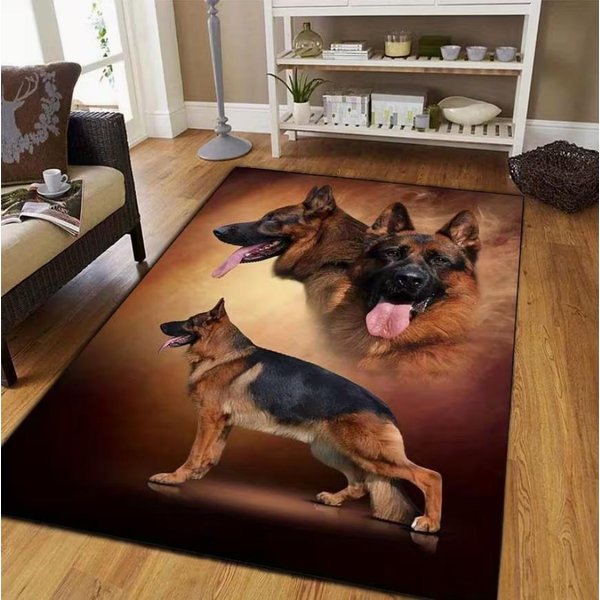 Uroczy Dywanik Z Owczarkiem Niemieckim W Stylu Healing, MięKka AntypośLizgowa Mata PodłOgowa Do WnęTrz I Na ZewnąTrz, Do Dekoracji Salonu I Sypialni 40X60Cm-image