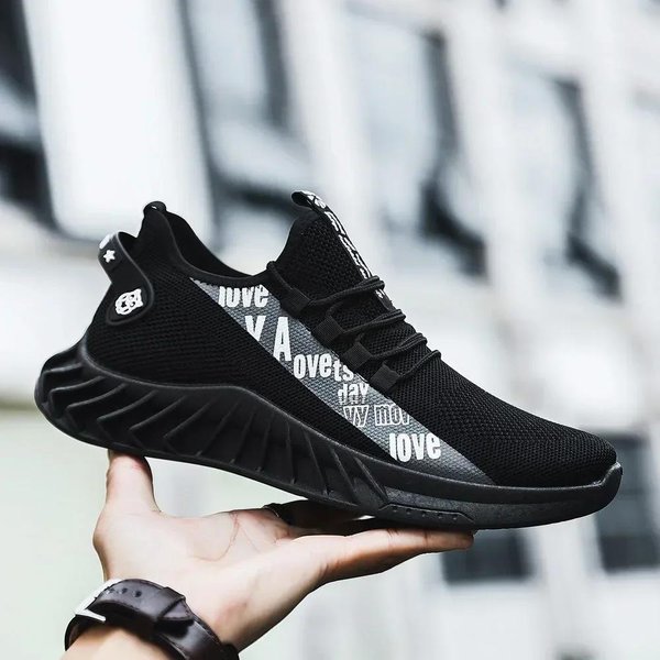 Nuevos Zapatos Deportivos Casuales De Malla Transpirable Para Correr Para Hombre, Suela Blanda, Tendencia Coco, Zapatos Para Hombre 40 Negro-image