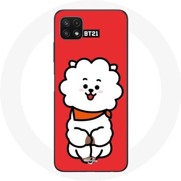 Funda Para Samsung Galaxy A22 5G BTS Bangtan Boys BT21 RJ De Jin Fondo Rojo-image