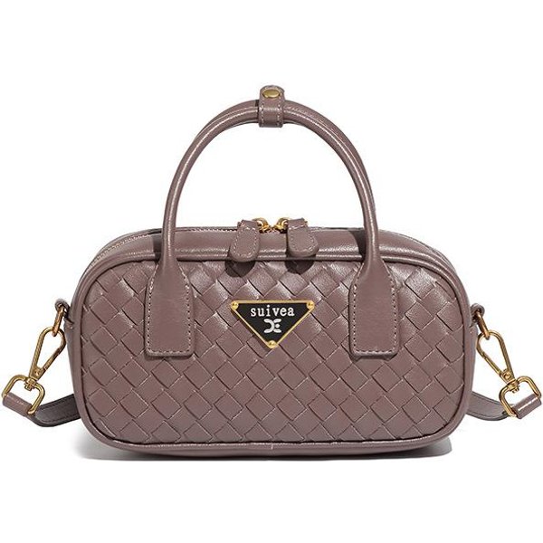 Bolso Tipo Almohada De Moda, Bolso PequeñO Cuadrado Cruzado De Un Solo Hombro, Bolso De Mano VersáTil, Bolso De Moda Tejido A Mano Gray-image