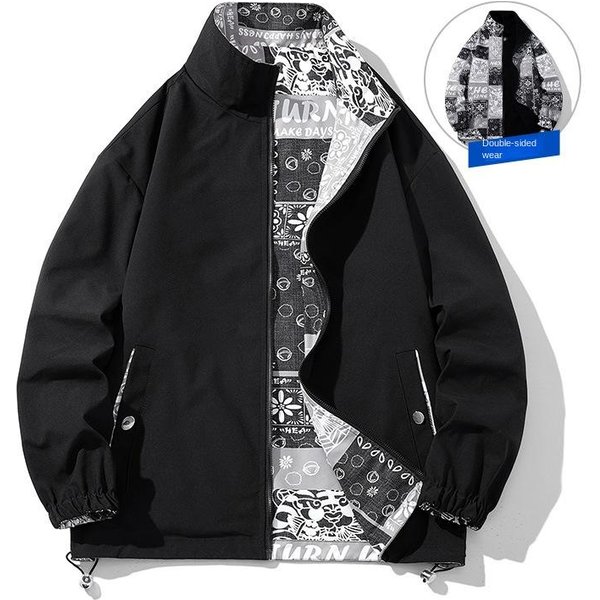 Nueva Chaqueta De Doble Cara Para Hombre, Estilo Adolescente, Marca De Hong Kong, Chaqueta Holgada, Top De Pareja Para Hombre 4XL Gris-image