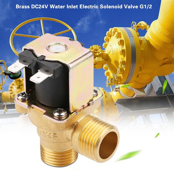 VáLvula Solenoide EléCtrica De Entrada De Agua De LatóN DC24V G12, Normalmente Cerrada, Operada Por Piloto-image