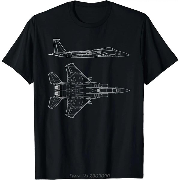 F-15 Eagle MyśLiwiec Strike Fighter SiłY Powietrzne Koszulka Oversize Casual BawełNiana Koszulka Z OkrąGłYm Dekoltem Letnia MęSka Odzież Moda Unisex Koszulki 5XL Multikolor-image