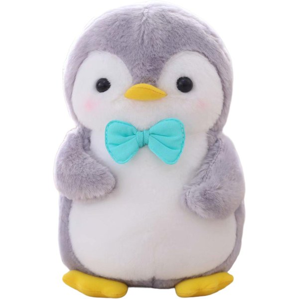 25 Cm Kawaii StojąCa Lalka Pingwin Maskotka Pluszowa Wypchana ŻEńSka MęSka TrzymająCa Jedzenie KreskóWkowe ZwierząTko Pluszowa Maskotka Prezent Urodzinowy 25Cm White-image