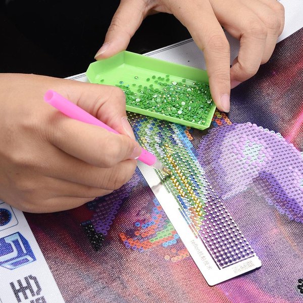 Diamentowe Malowanie Linijka Ze Stali Nierdzewnej Diamentowe NarzęDzie Do WyróWnywania Wierteł DIY NarzęDzia Do Malowania Diamentami Type 3-image