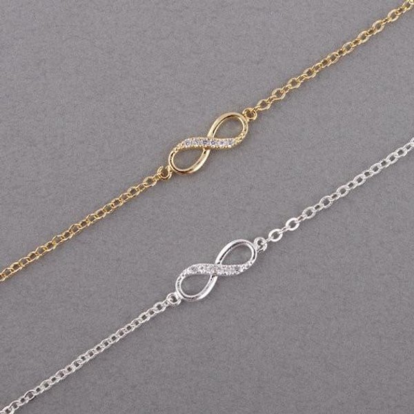 Kinitial Pulsera De Cadena NúMero 8 Infinito Pulseras Infinito CZ Para Mujeres Hombres Pulseras De Amistad JoyeríA De Abalorios Bohemios Gray-image