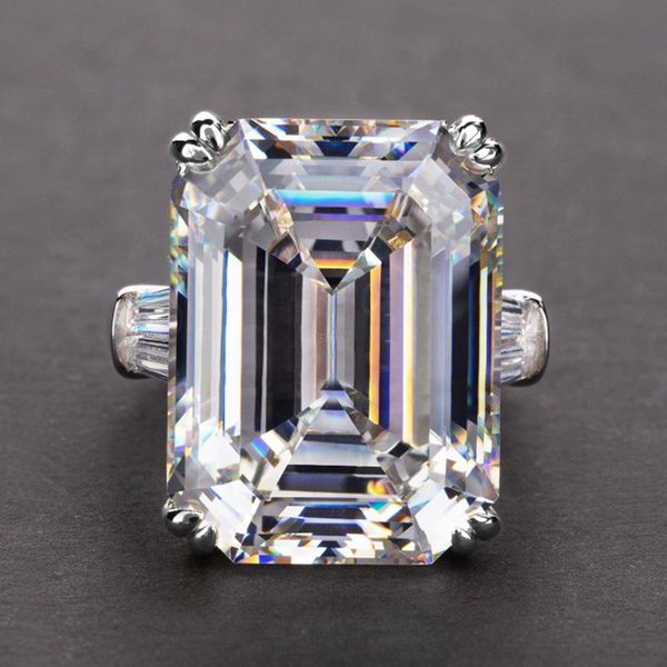 Huitan Lujo Solitario RectáNgulo Grande Circonita CúBica Anillo De Boda Para Mujer Anillo De Compromiso Fiesta Nocturna Elegante Moda Femenina JoyeríA Regalos 6-image