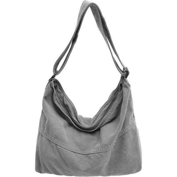 PłóCienne Torby Na Ramię DużEj PojemnośCi Damskie Wysokiej JakośCi Jednolite BawełNiane Torby Crossbody Unisex MateriałOwe Proste Torby Listonoszki Gray-image