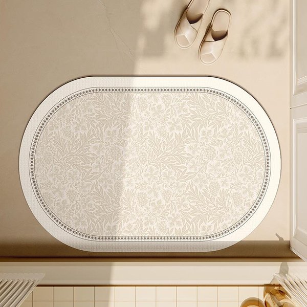 Alfombrilla De BañO Antideslizante Absorbente Para WC Puerta Fuerte Barro De Diatomeas Secado RáPido Felpudo Alfombra BañO 40 * 60Cm-image