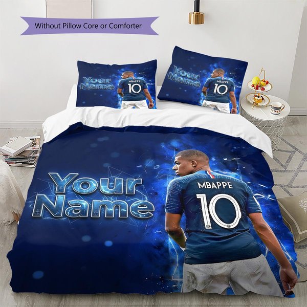 PośCiel Z Imieniem Mbappé, Zestaw KołDry, Poszewka Na KołDrę, Poszewka Na Poduszkę, Domowy Prezent Urodzinowy (1 * Poszwa Na KołDrę + 2 * Poszewki Na Poduszki, Bez Rdzenia) 220X240Cm-image