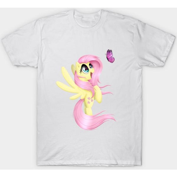 T Shirt Damski Fluttershy Harajuku Print Kawaii Tshirt Letnia Koszulka Damska Z KróTkim RęKawem Top Tee L Beige-image