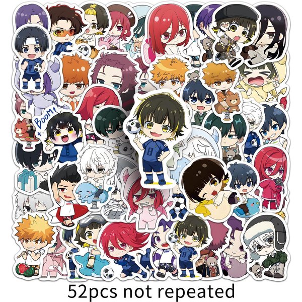 52 Pegatinas De Personajes De Anime Blue Lock Para Cuadernos, Patinetes Y PortáTiles - Estilo Dibujos Animados-image