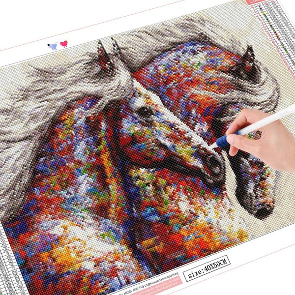 Bordado De Diamantes 5D Caballo Mosaico Taladro Cuadrado Completo Kit DIY Pintura De Diamantes Animal 20X30CM-image