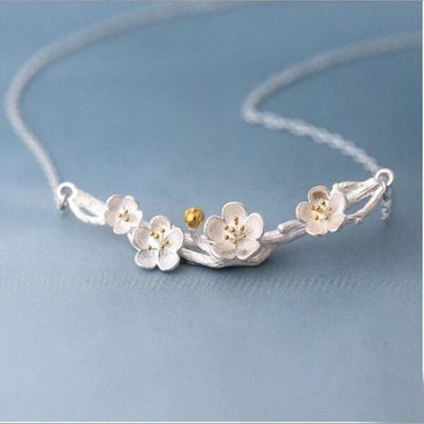 Tendencia De Moda Moda JoyeríA De Plata De Ley 925 Exquisita Popular Personalidad Capullo De Flor Collares Con Colgante Femenino Xl036-image