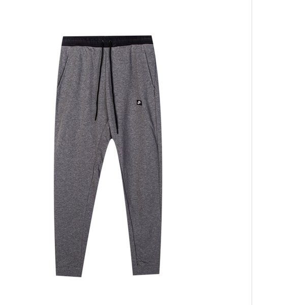 Spodnie Sportowe MęSkie Dzianinowe Casualowe Proste Nogawki Ze Sznurowaniem Niski Stan Nike Szare 805155-091 L Gray-image