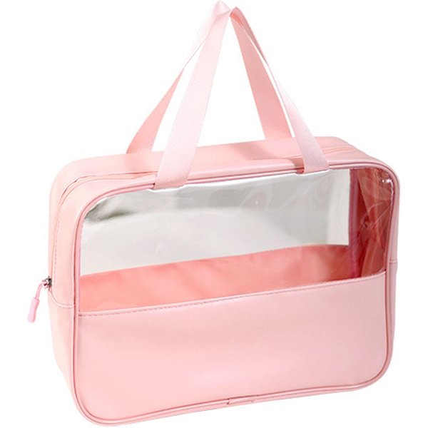 Bolsa De CosméTicos De PVC Transparente Organizador De Maquillaje Moda Impermeable PortáTil Neceser Para Viajes White-image