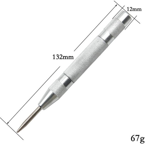 PunzóN De Centro AutomáTico Tipo Resorte Localizador Rompevidrios PunzóN PunzóN Herramienta PunzóN De Centrado 130Mm Gray-image