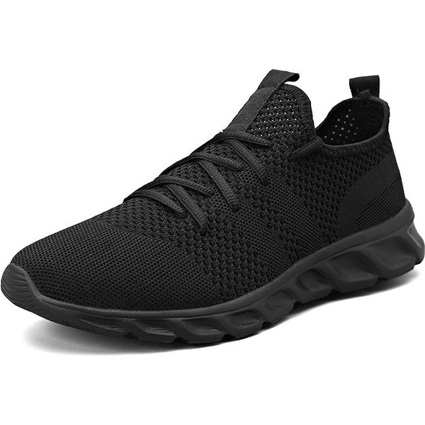 Zapatillas Deportivas Casuales Para Hombre Transpirables De Verano Ligeras Suela Blanda Comodidad Zapatillas Para Correr Al Aire Libre Moda Estudiante Malla Talla Grande Zapatilla 41 Black-image