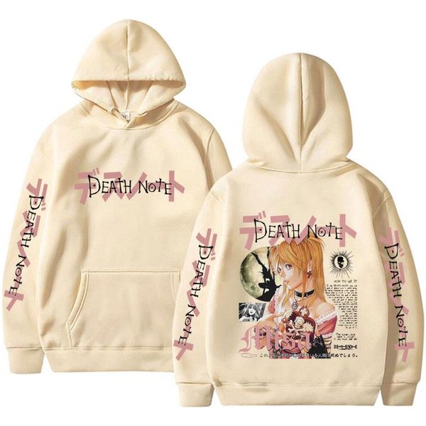 JapońSkie Anime Death Note Misa Bluza Z Kapturem MęSka Damska Odzież Moda Hip Hop Streetwear Unisex Vintage Oversize Bluzy Z Kapturem S-image