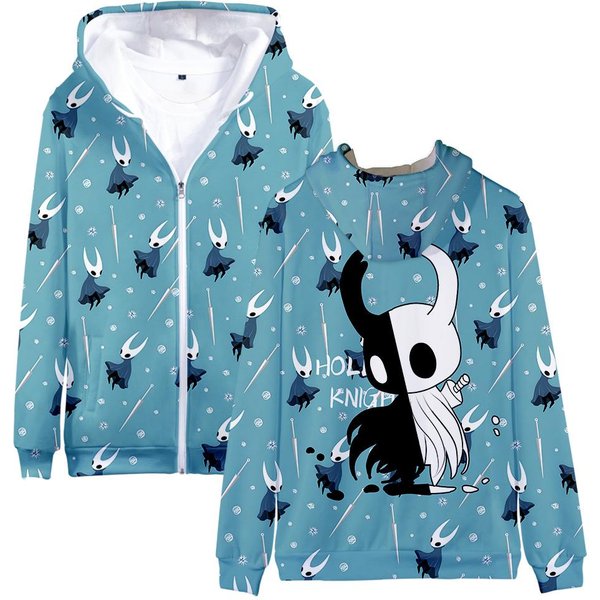 Modna Damska MęSka Bluza Z Kapturem Z Nadrukiem Hollow Knight Silksong, Wygodna Bluza Wysokiej JakośCi, Jesienna MęSka Kurtka Z Kapturem, Rozpinana Bluza Xxxl-image