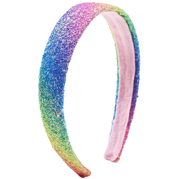 Diademas Brillantes De 2,5 Cm Para NiñAs Princesa Brillante Diadema Ancha NiñOs Accesorios Lindos NiñOs Gruesa Brillo Bling Diadema Blue-image