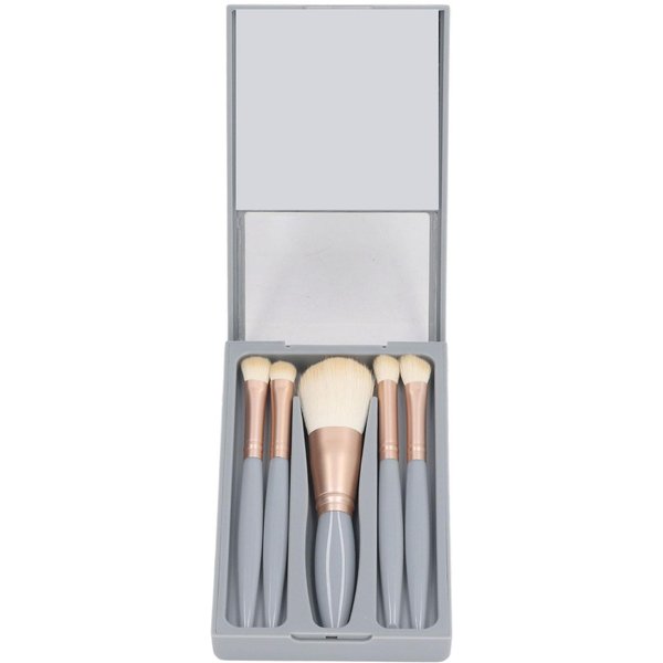 Set De 5 Brochas De Maquillaje PortáTiles TamañO Mini Para Viaje PequeñO Set Completo De Brochas CosméTicas Con White-image