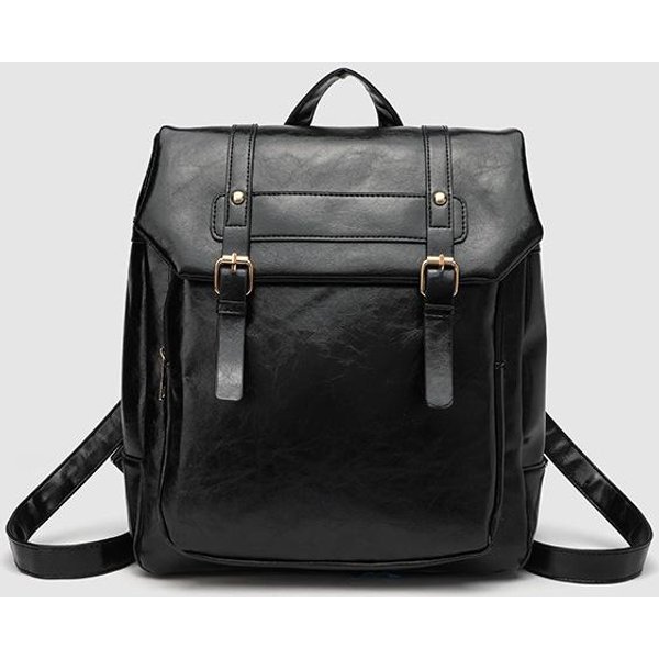 Mochila Estilo Academia Mochila Retro Cuero Suave Bolso De Mujer Casual Bolso Cambridge Bolso Escolar-image