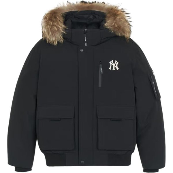 FW24 New York Yankees Moda Grueso PlumóN De Ganso CáLido Cortavientos Chaqueta Corta De PlumóN Unisex Chaqueta Negra 3ADJB1546-50BKS S Brown-image
