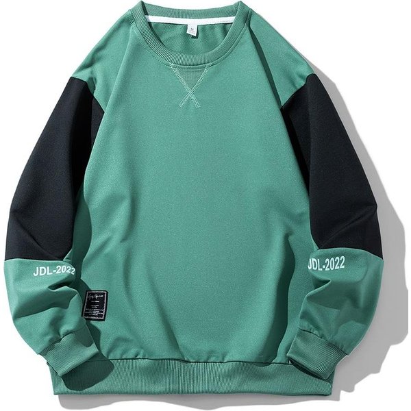 Bluza Z Kapturem Z OkrąGłYm Dekoltem MęSka Wiosna I Jesień Modna Marka DużY Rozmiar DłUgi RęKaw T-Shirt MęSki LuźNy PłAszcz 5XL Black-image