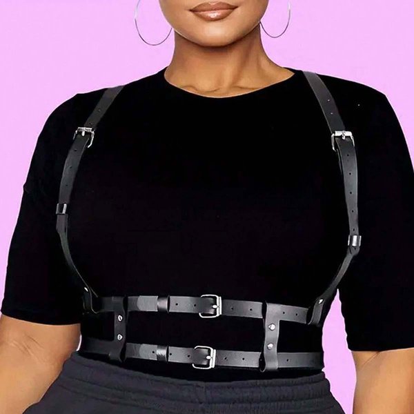 ArnéS De Moda Para Mujer Talla Grande ArnéS CinturóN Portador GóTico CinturóN ArnéS Regalo De San ValentíN Accesorios De Ropa CinturóN XXL Brown-image