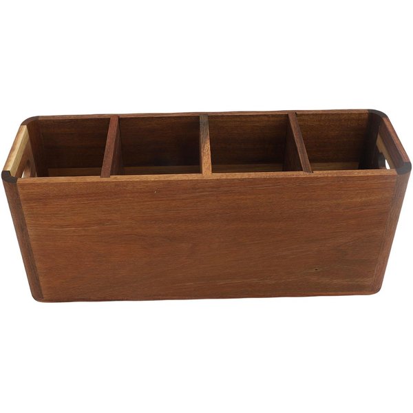 Soporte Para Utensilios De Cocina Con 4 Compartimentos Organizador De Utensilios De Madera Para Encimera De Cocina Almacenamiento Cubiertos De Cocina-image