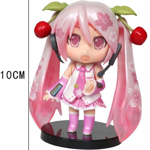 Nowa Figurka Hatsune Miku Z Anime, Mini Ozdoby Postaci, Kawai, RóżOwo-Zielona, Dekoracja Do Domu, Na Biurko, Zabawka Dla DorosłYch, Prezent Urodzinowy Dla Dziecka-image
