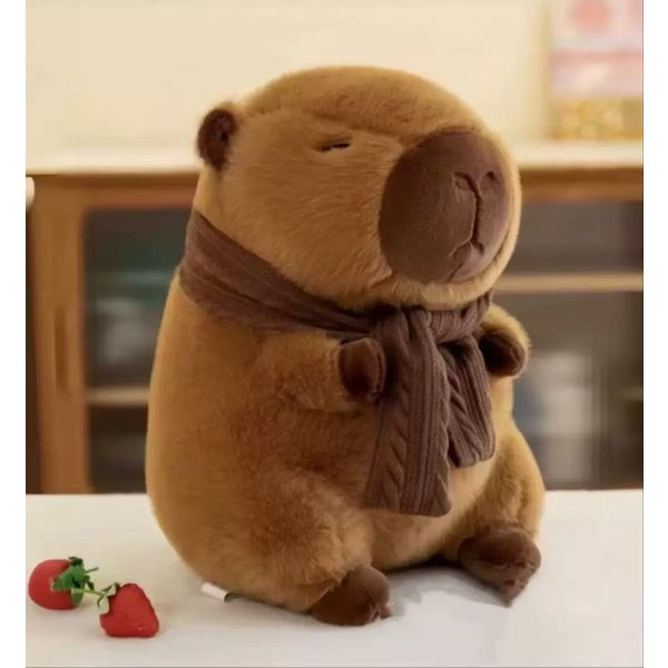 GorąCa Kapibara Pluszowa Symulacja Kapibary Anime Puszysta Zabawka Urocza Lalka Pluszaki Delikatna Lalka Pluszowa Data Urodzenia Prezent Na BożE Narodzenie 23Cm-image