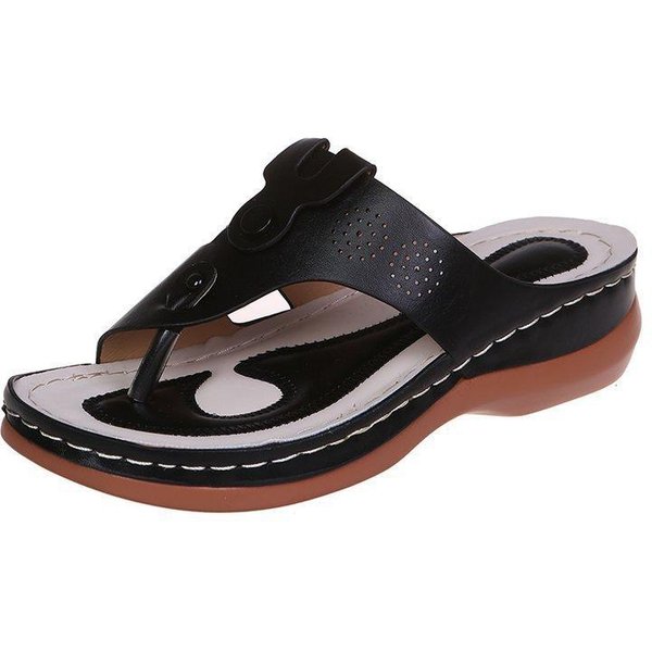 Zapatillas De Mujer Clip Toe Pisos Plataforma Zapatos Sandalias Casual Chanclas Zapatos Verano Moda Caminar Playa 43-image