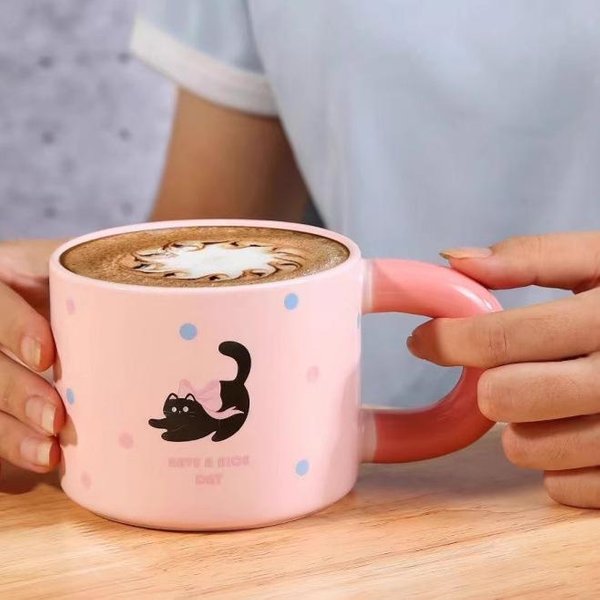 Kubek Ceramiczny Wysokiej WartośCi Personalizowany Kreatywny Kubek Kubek Z Motylem Kubek Do Wody Kubek Z PerłOwym Uchwytem Kubek Do PopołUdniowej Herbaty Kubek Biurowy 301-400Ml White-image