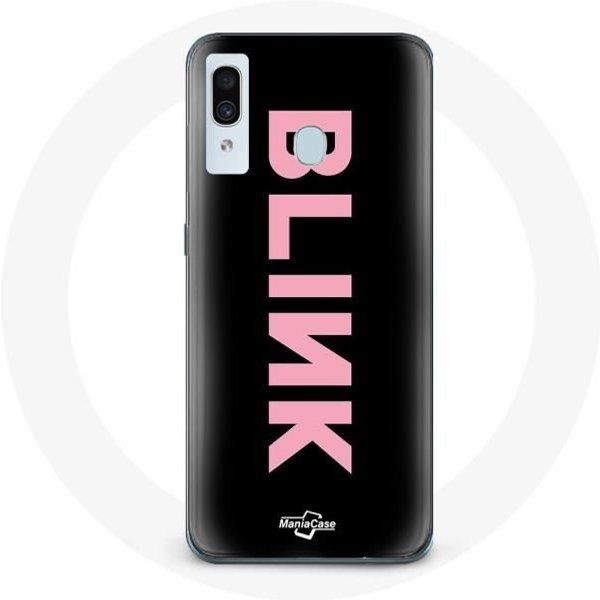 Funda Para Samsung Galaxy A20E Blink Fandom Logotipo De Blackpink Rosa Fondo Negro-image