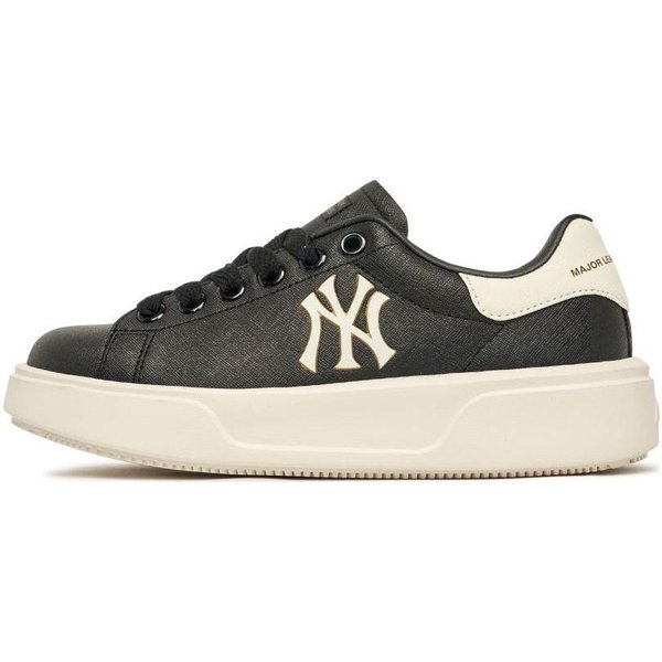 MLB Chunky Classic Yankees Wygodne Wszechstronne Odporne Na PośLizgnięCie TrwałE Niskie Trampki Trampki Unisex Czarne BiałE 3ASXCCS3N-50BKS 37.5 White-image
