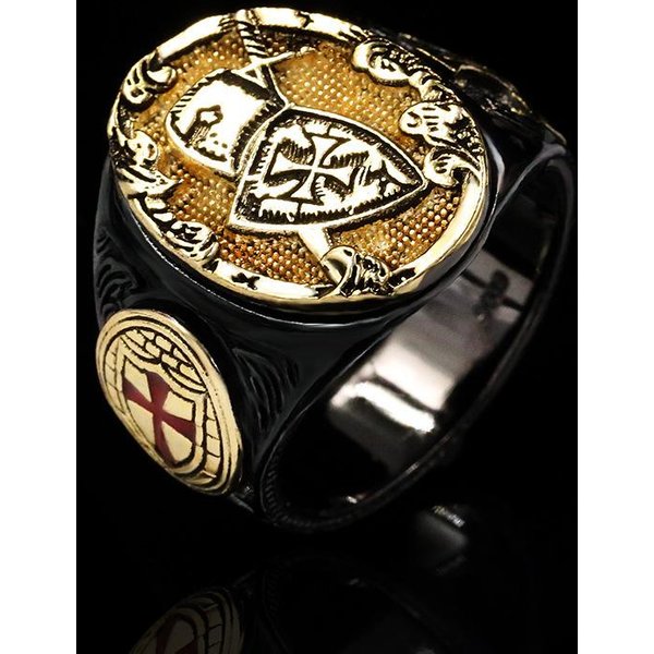 JoyeríA Caliente Anillo Para Hombre Personalizado Retro Estilo Europeo Y Americano Cruz Escudo Anillo No. 10-image