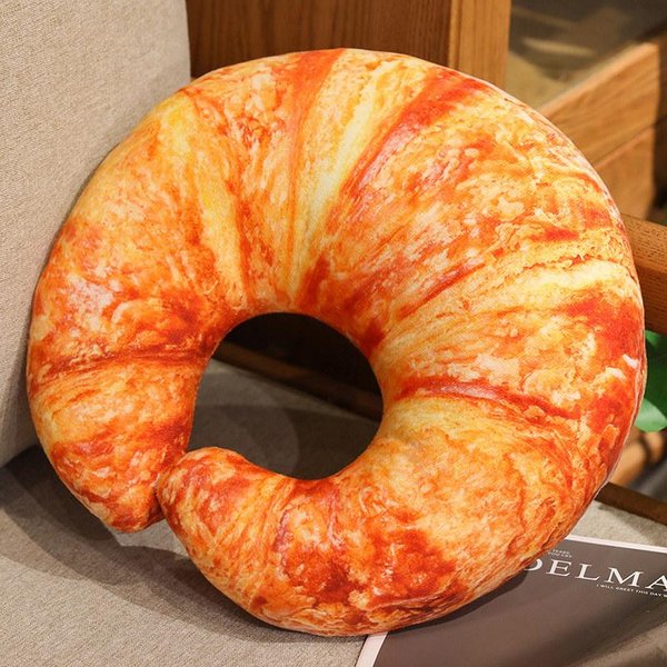 Almohada De Felpa SimulacióN De Pan De 20/40/60 Cm Bolsa Rellena Baguette Croissant Perro Pan Tostado Peluche CojíN De Comida DecoracióN Del Hogar Regalo-image