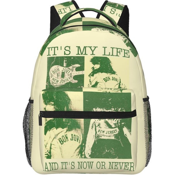 Bon Jovi Banda Grunge Siempre Gira Mochila Estudiante Bolso Escolar Senderismo Viaje Mochila De DíA Para Hombres Mujeres Moda Bolso Para Libros Bolsos De Hombro One Size-image