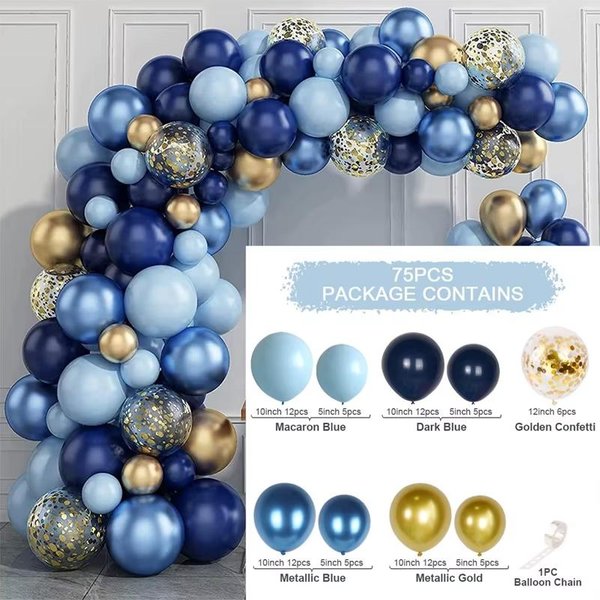 60 Piezas Globos Azul Oscuro Y Blanco DecoracióN De Fiesta Globos Confeti Juego De Cintas Para Globos Adecuado Para CumpleañOs, Fiestas TemáTicas, Other-image
